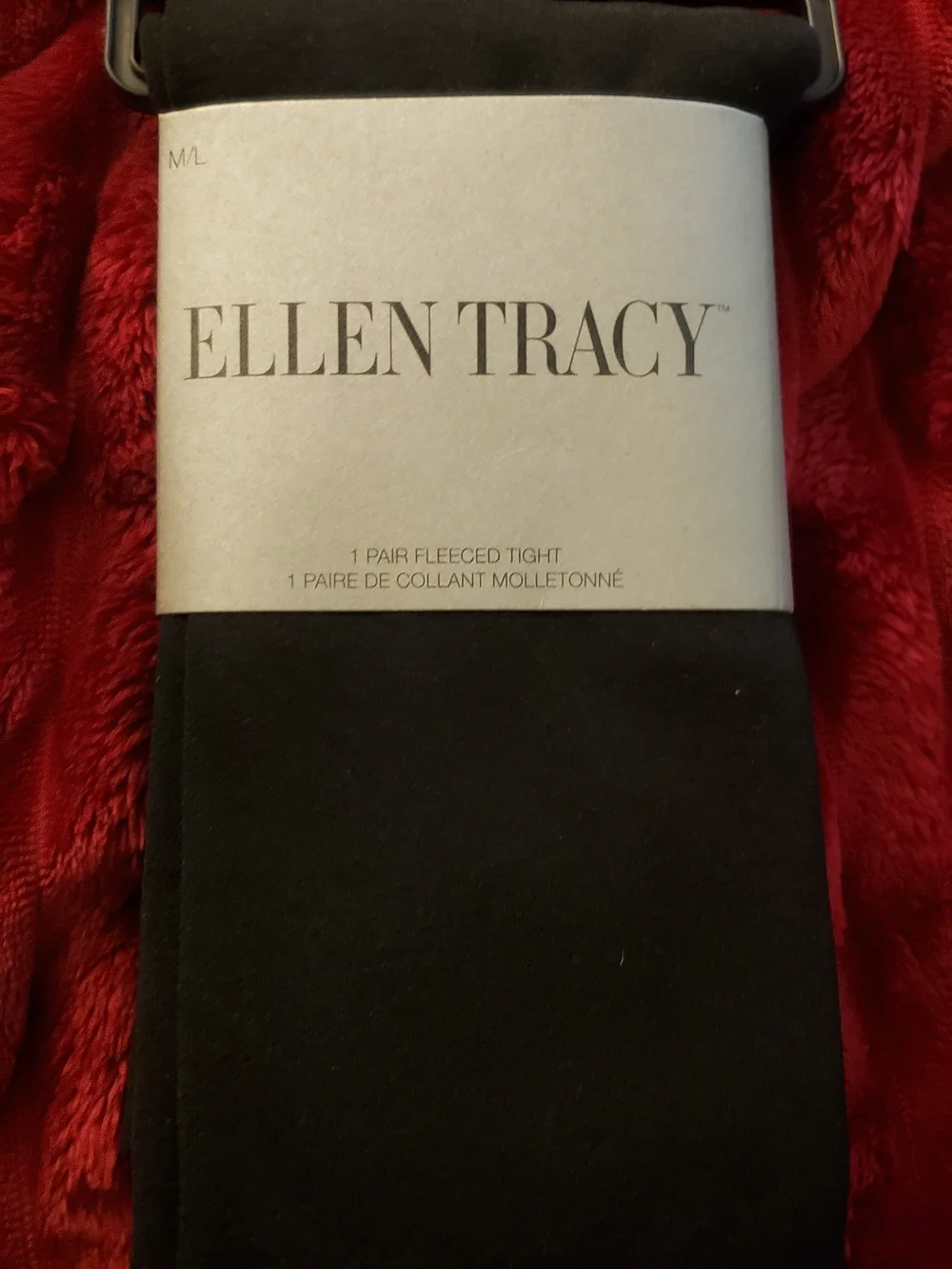 Ellen Tracy Black Fleece-Lined Tights